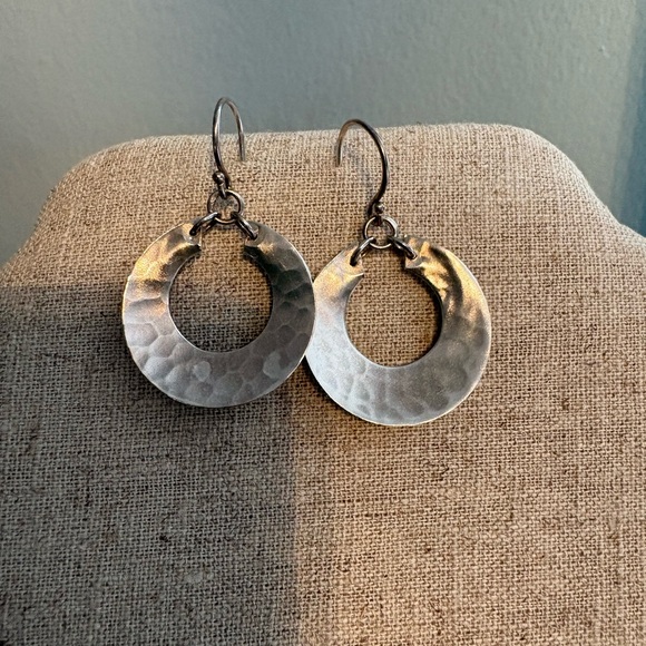 Silpada Jewelry - Silpada Hammered Sterling Silver Dangle Hoop Earrings
